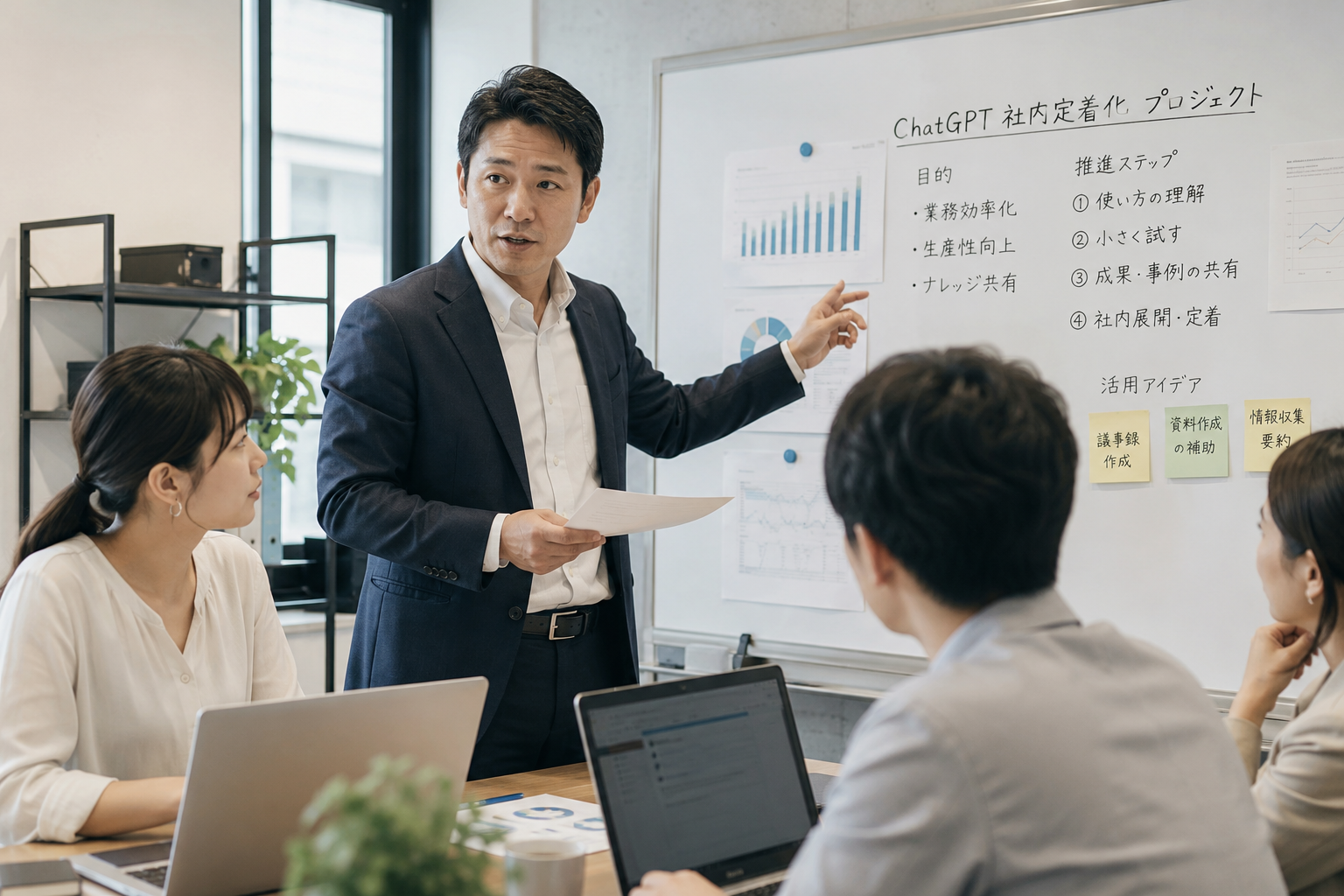 AI利用時に想定される情報漏洩と学習データへの転用リスクのイメージ