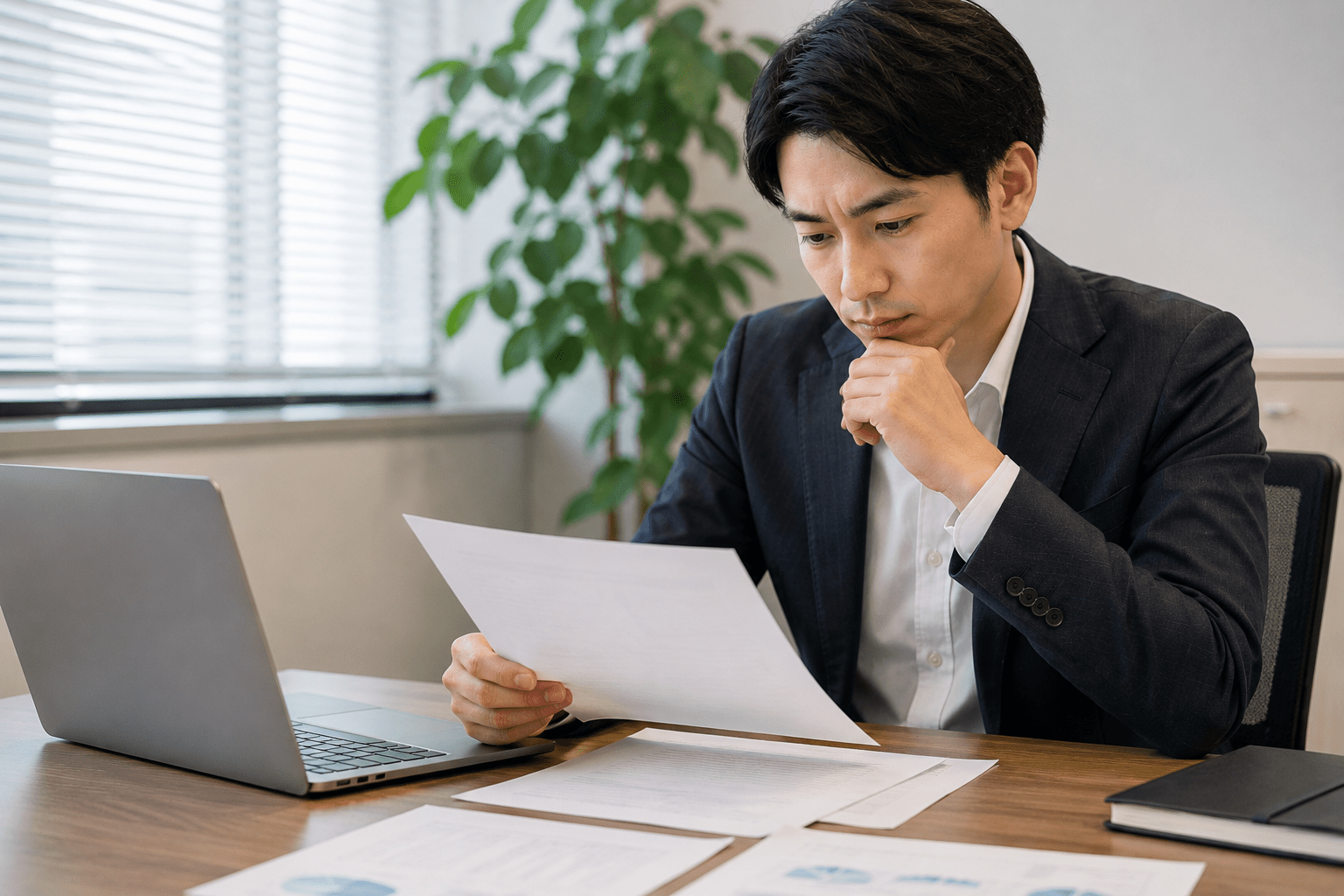 チェックリストを用いて自社に最適なAI導入手法を判断する担当者