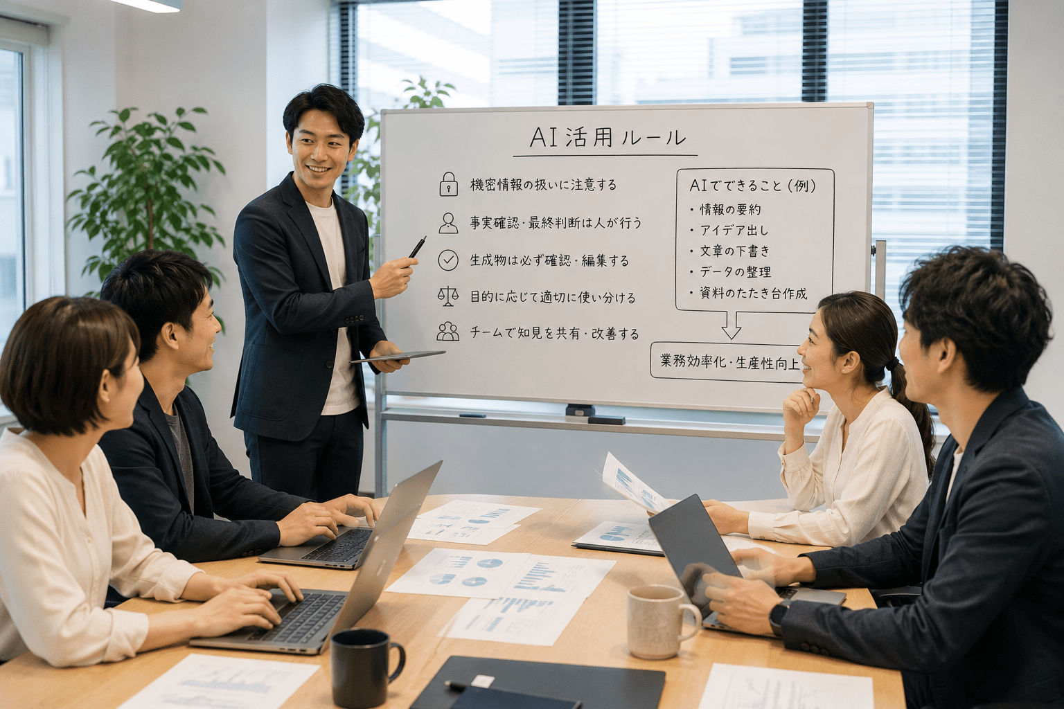 人とAIが協力し、人が最終確認を行う業務プロセスのイメージ