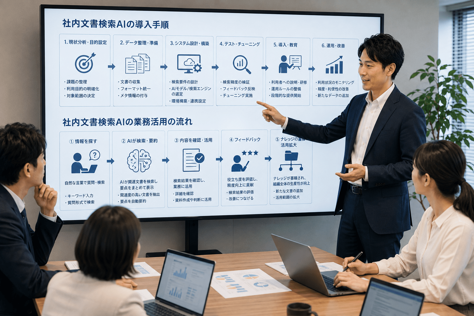 社内文書検索AIの導入手順と業務活用の流れ