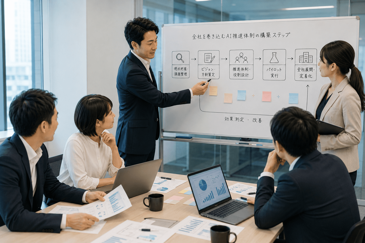 全社を巻き込むAI推進体制の構築ステップ