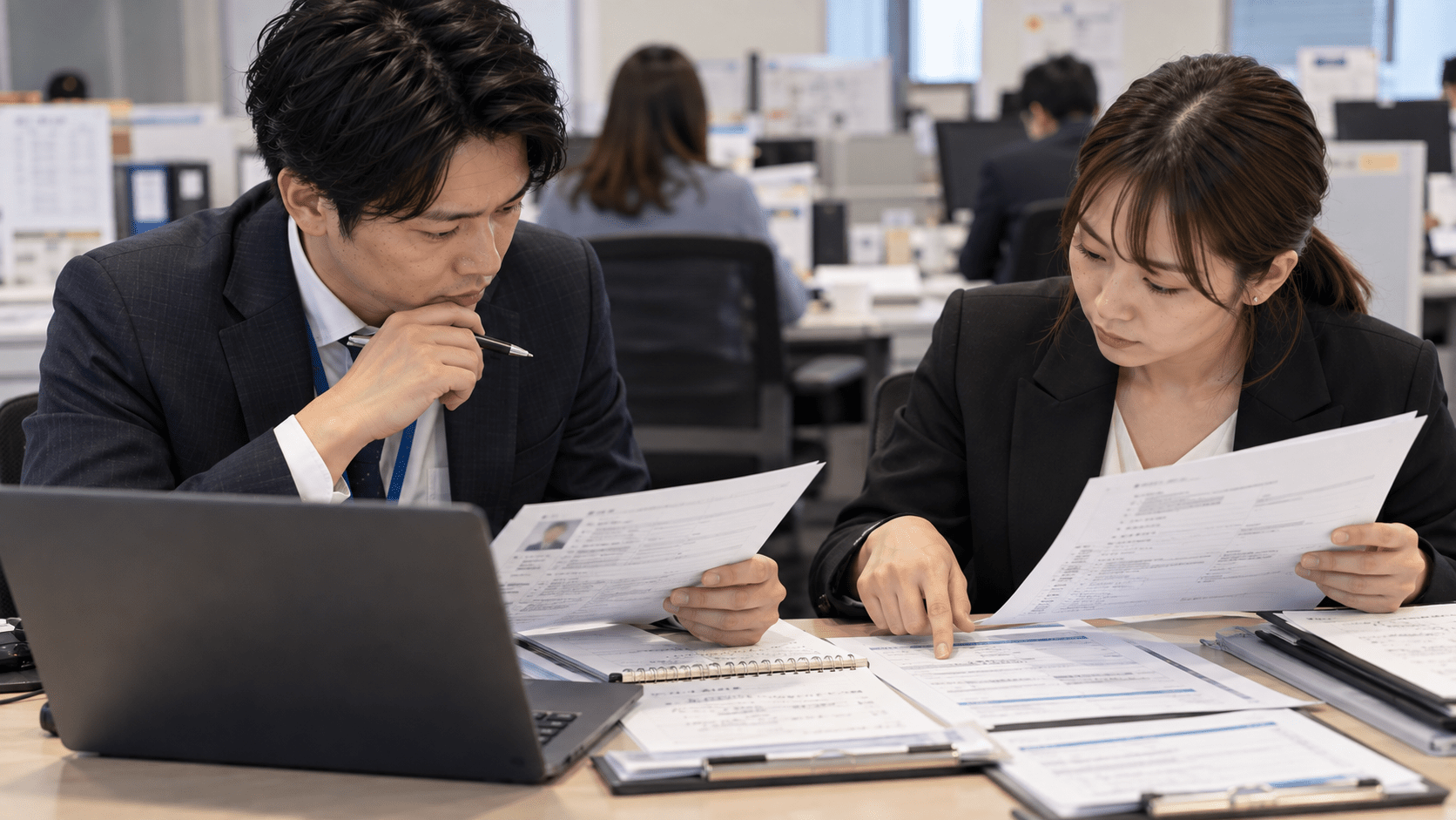AIで整理した職務経験と元の面談メモを照合する人材会社担当者