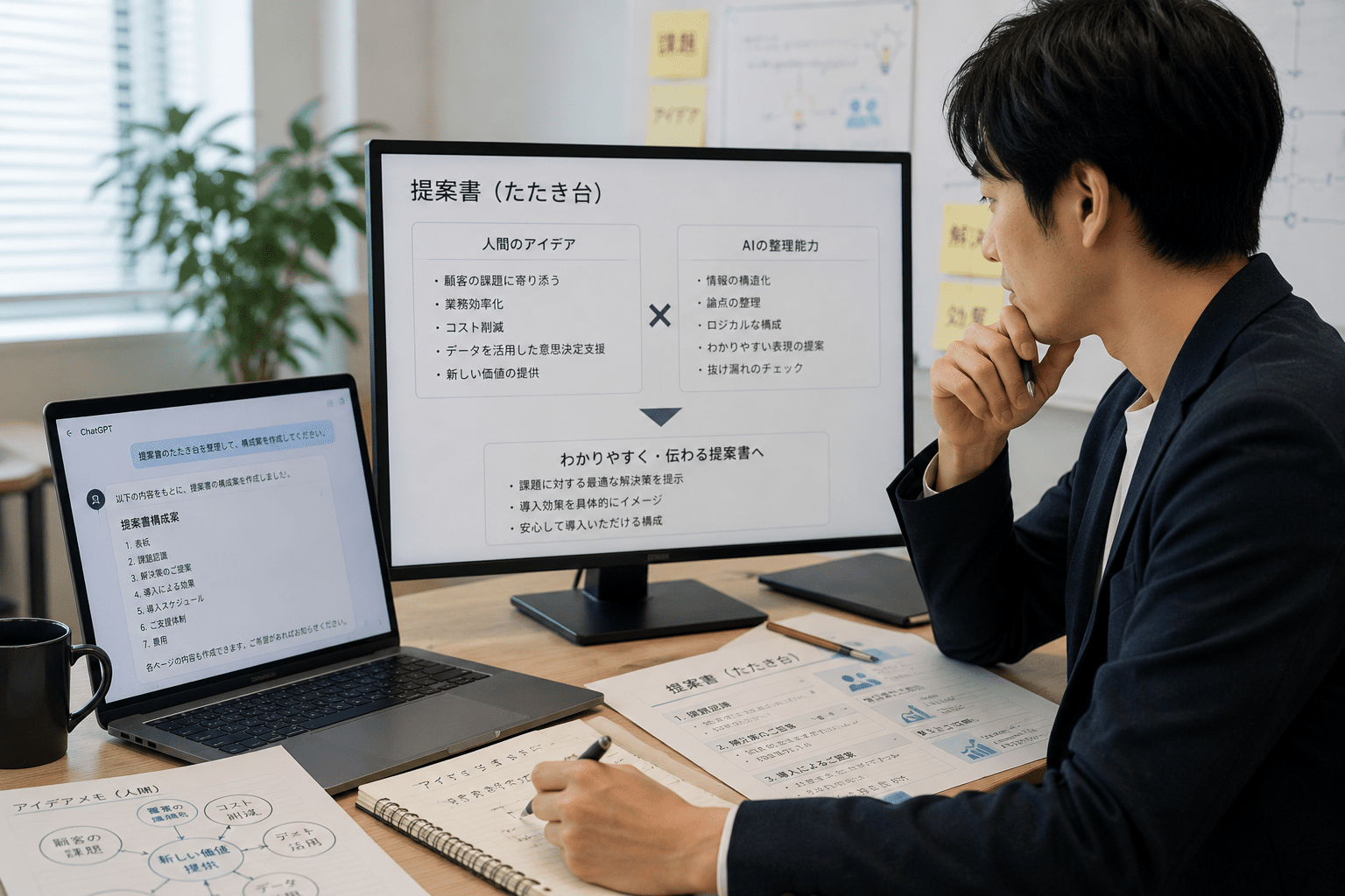 人間のアイデアとAIの整理能力を掛け合わせて提案書を作成するワークフロー