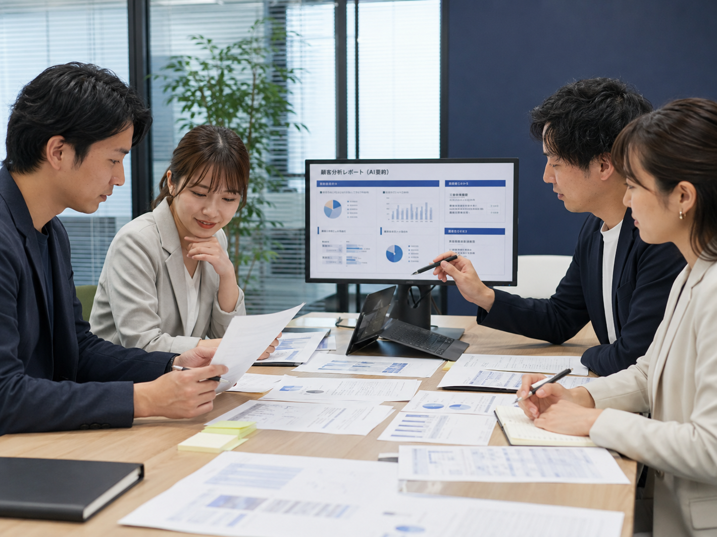 AIで整理した顧客報告書を原資料と照合するカスタマーサクセスチーム