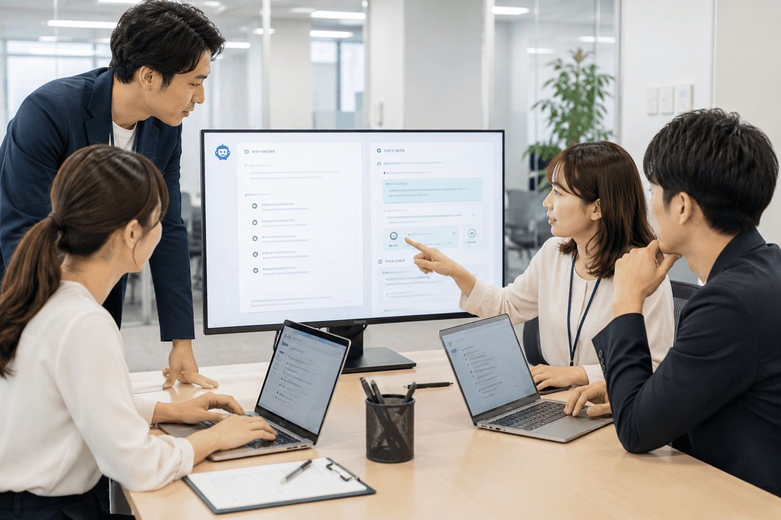 AIが作成した回答案を確認しながら社内ナレッジを改善するカスタマーサポートチーム