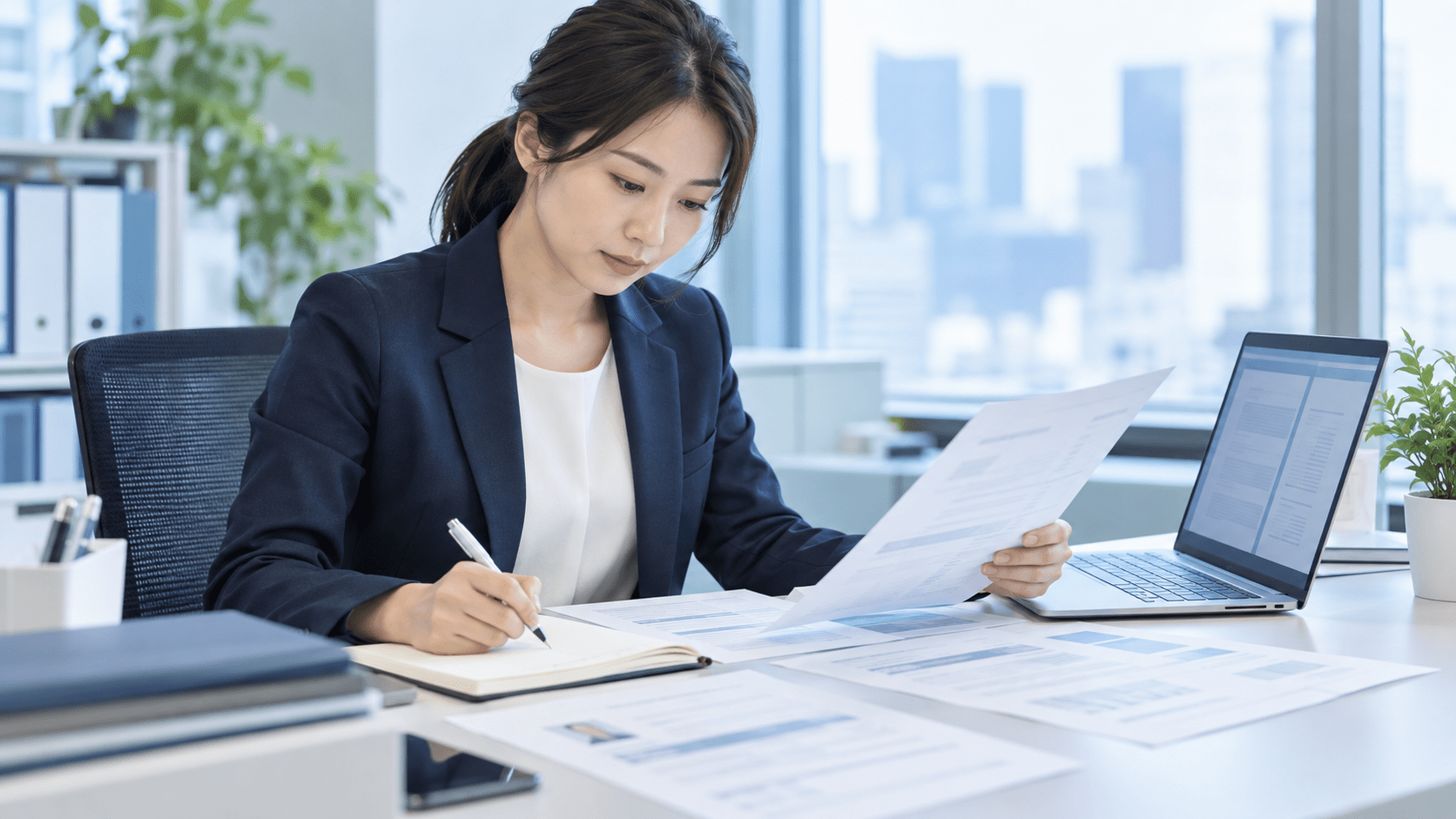 候補者の職務経歴資料と面談メモを照合し推薦文に使う事実情報を整理する担当者
