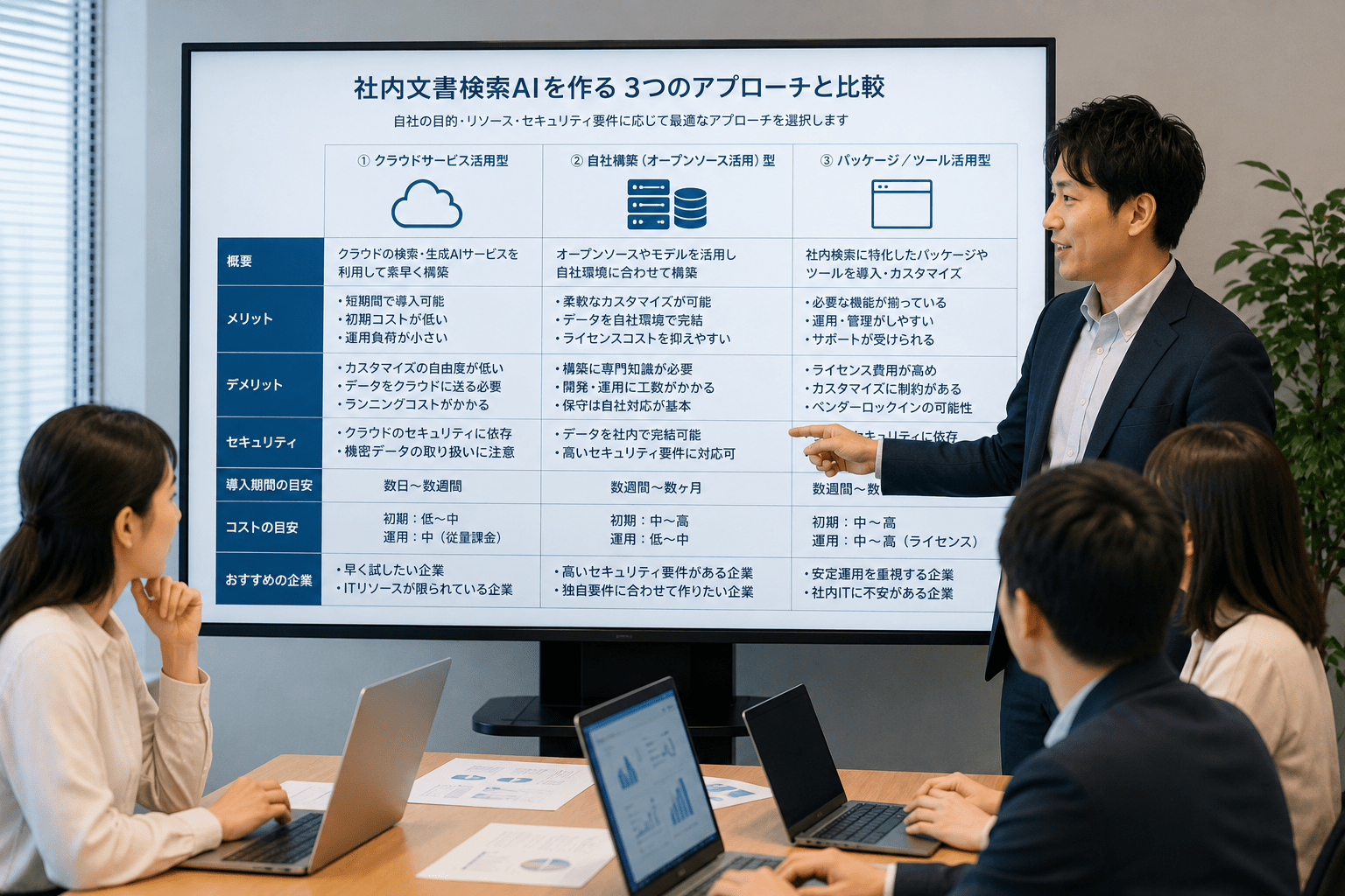 社内文書検索AIを作る3つのアプローチと比較