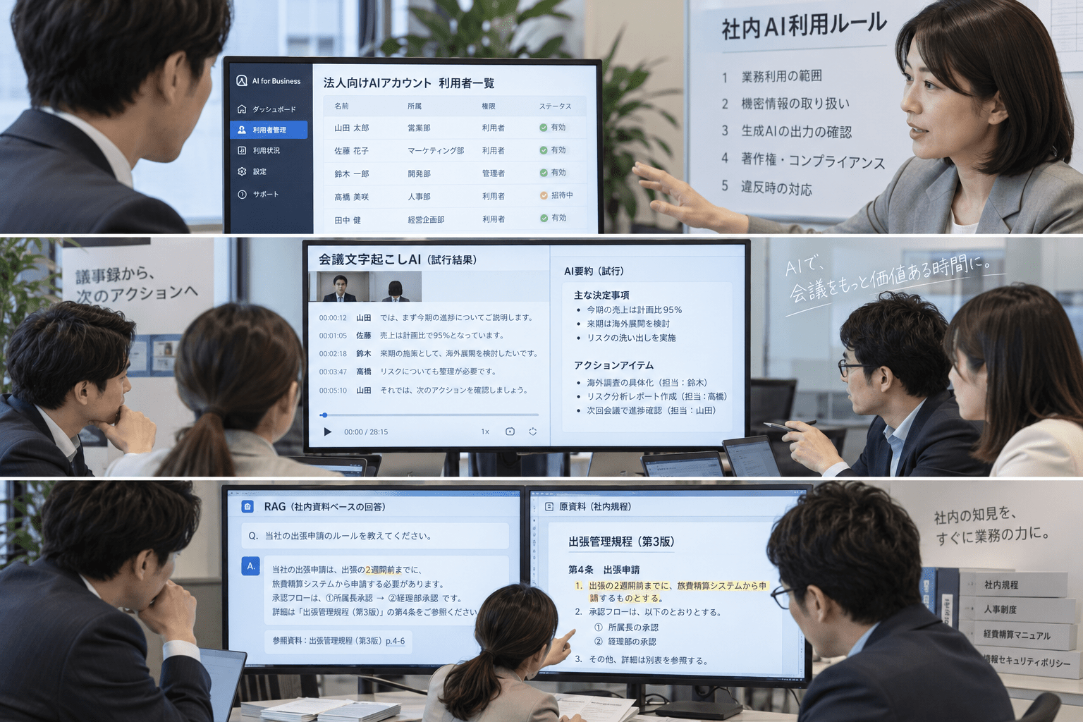 実際の社内資料を使ってRAGサービスの回答と原資料を照合する企業チーム
