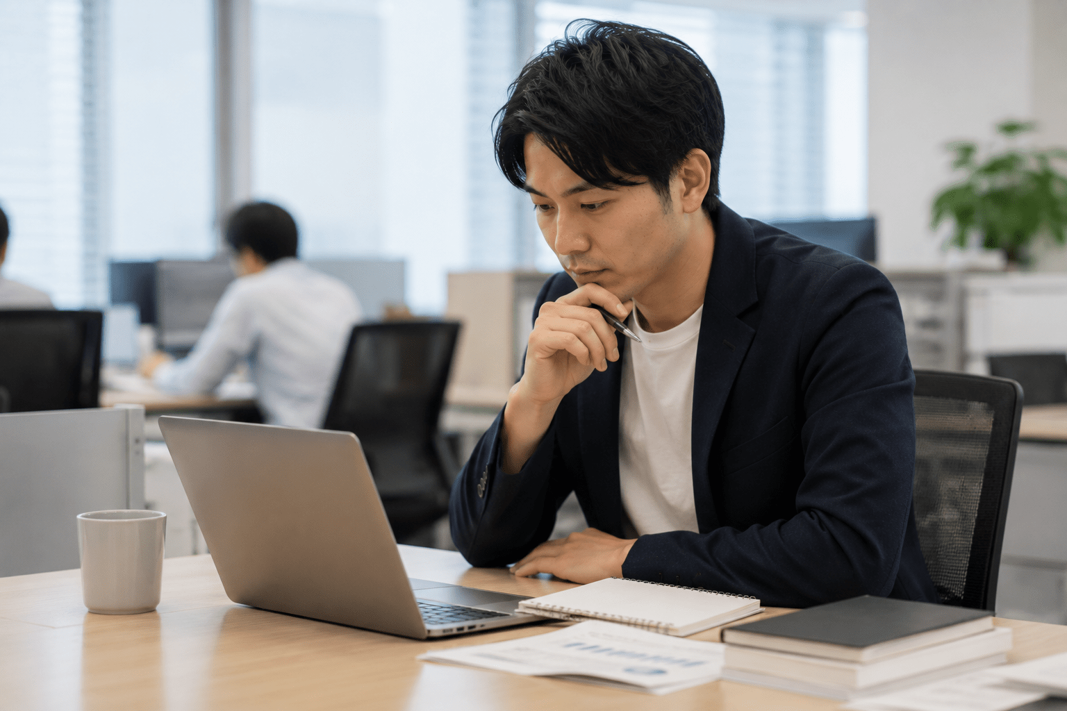AIによるメール作成と人間による最終確認・修正のワークフローを示すイラスト