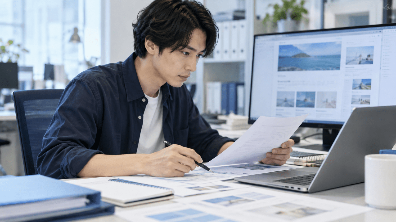 AIで整理したデザイン修正タスクと元の顧客修正依頼を照合するWeb制作担当者