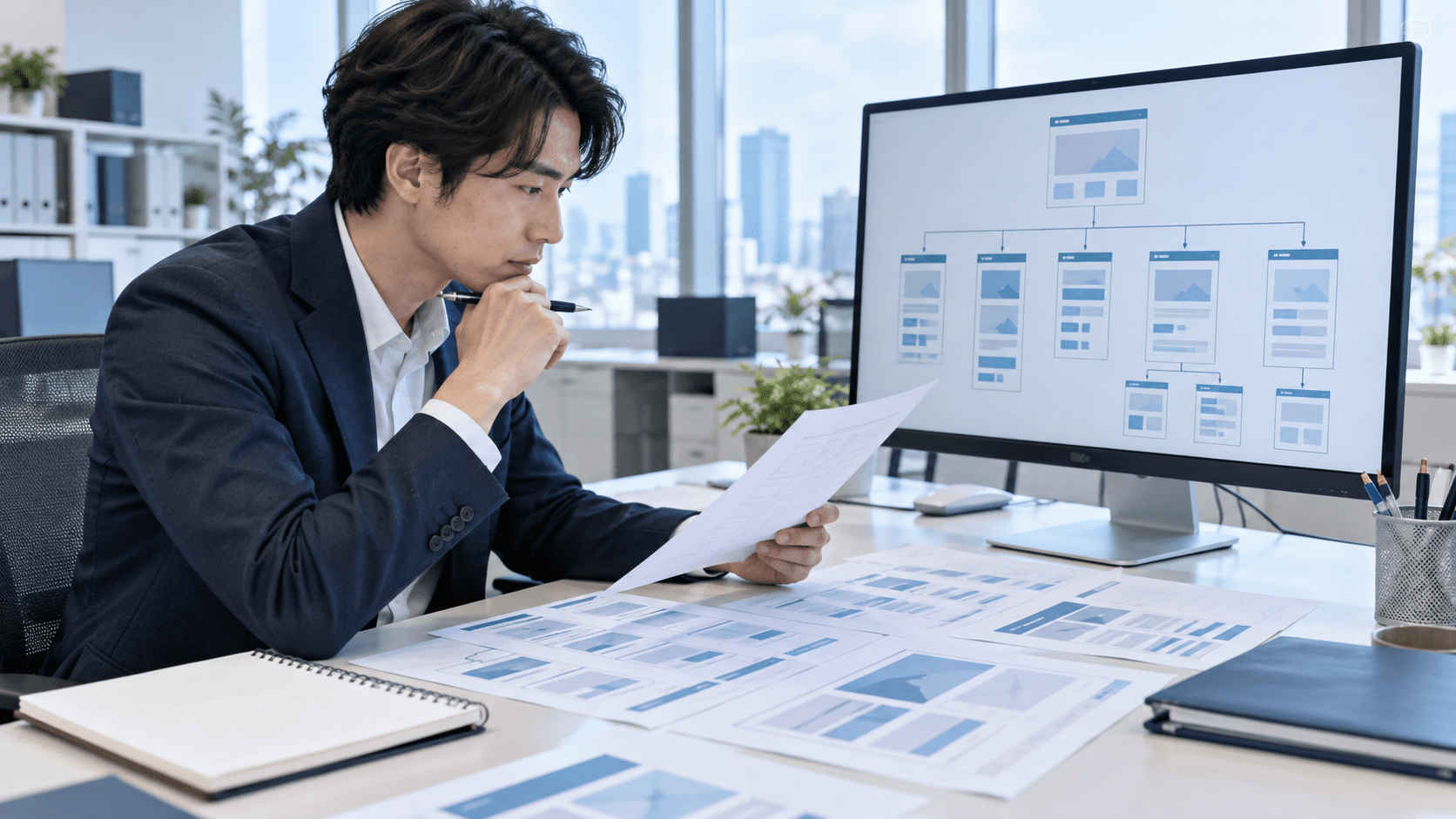 AIで作成したサイト構成整理案と既存ページ一覧を照合するWebディレクター