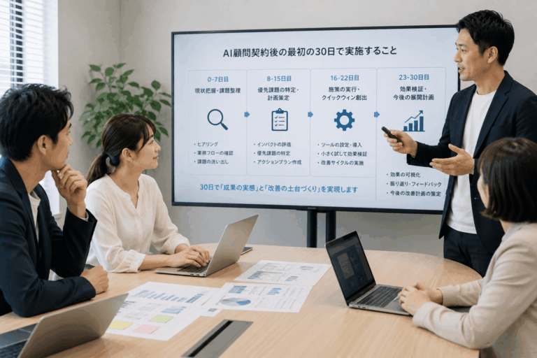 AI顧問契約後の最初の30日で実施すること