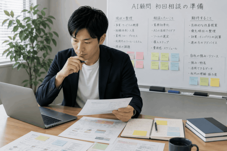 AI顧問の初回相談で伝えると提案が具体的になる情報