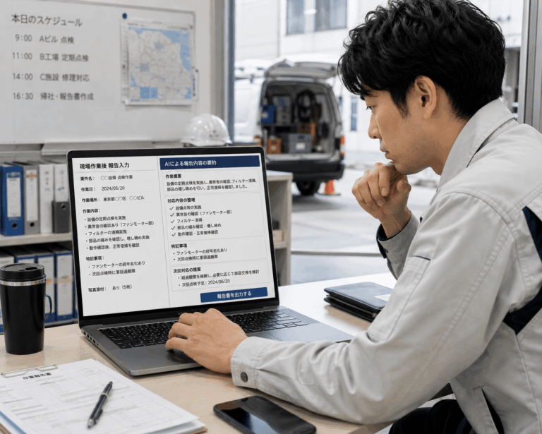 フィールドサービスの作業報告をAIで効率化する方法