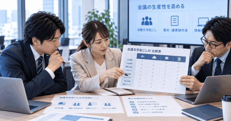 会議文字起こしAIを選ぶ際の比較項目